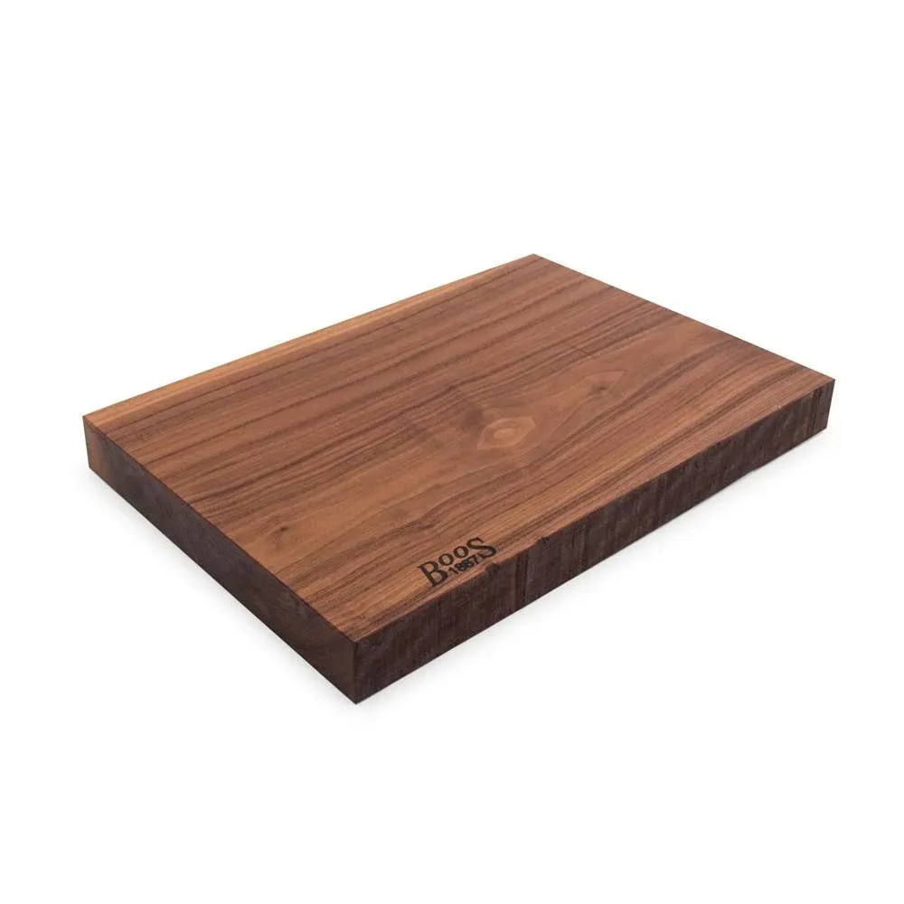 John Boos 17" x 12" Rustic Edge Cutting Board Walnut