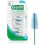 GUM Proxabrush Go-Betweens Refills - Wide - Compatible with GUM Permanent Handle - Reusable Interdental Brushes - Soft Bristled Dental Picks, 8ct(6pk)