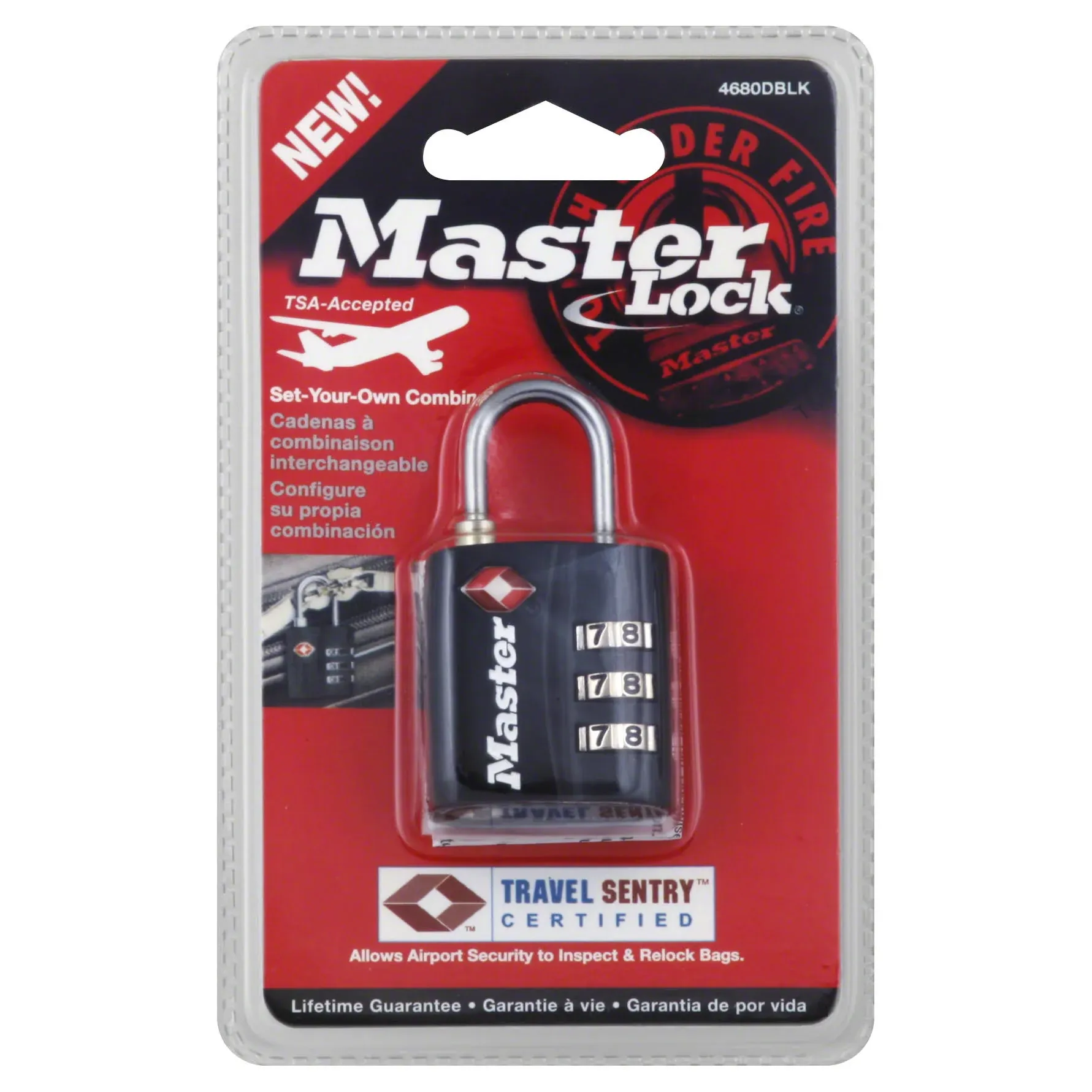 Master Lock 4680DBLK TSA-Accepted Luggage Padlock