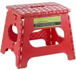 Greenco Super Strong Foldable Step Stool for Adults and Kids 11" Red