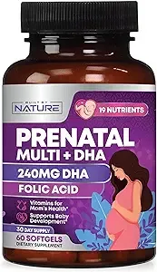 Built by Nature Prenatal Vitamins for Women - Multivitamin with DHA, Folic Acid ...