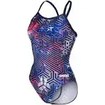 Arena Women's Kikko Pro Light Drop Back One Piece Swimsuit - US Flag - Swimoutlet.com