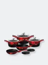 Shop Berlinger Haus 10-piece Kitchen Cookware Set Burgundy Noir Collection In Red