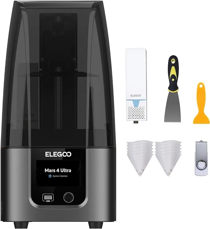 ELEGOO Mars 5 Ultra 9K MSLA Resin 3D Printer, Smart Mechanical Sensor, Fast Printing Up to 150mm/h, AI Camera, WiFi Cluster Printing, Automatic Leveling, Large Printing Size 6.04 * 3.06 * 6.49 inch