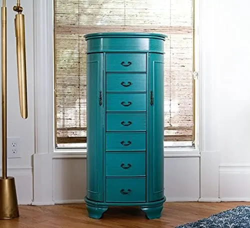 Daley Jewelry Armoire, Turquoise - Traditional - Jewelry Armoires - by Hives & Honey | Houzz