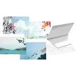 Better Office Products 100-Pack All Occasion Greeting Cards, Assorted Blank Note Cards, 4 x 6 inch, 6 Japanese Watercolor Designs, Blank Inside, with Envelopes, 100 Pack