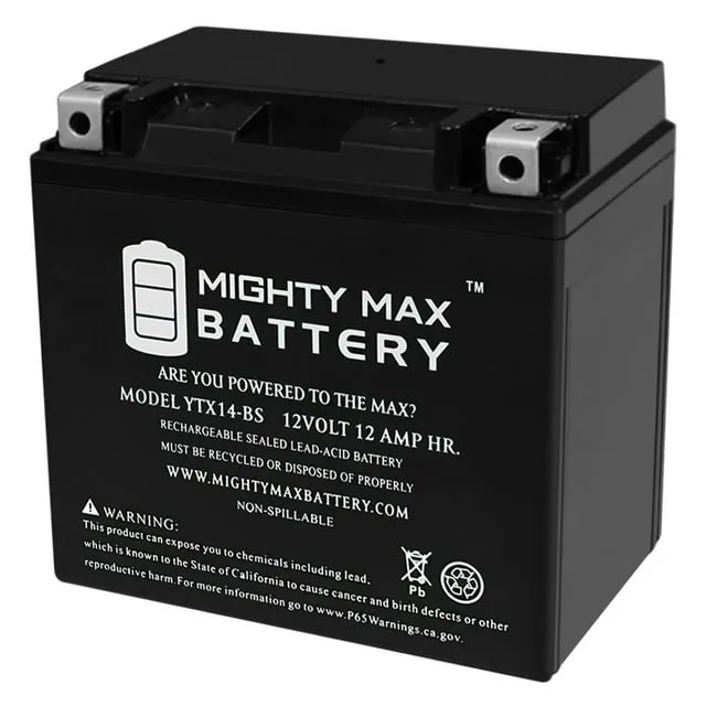 YTX14-BS Battery Replaces Honda 500 TRX500FA Fourtrax Rubicon 2001-2 Battery