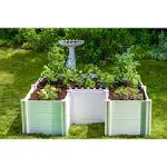 Vita VT17120 6'L x 6'W x 22"H Vinyl Keyhole Composting Garden, White