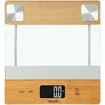 Digital 11 Pound Glass/Bamboo Household Kitchen Scale Food Scale in Natural Wood