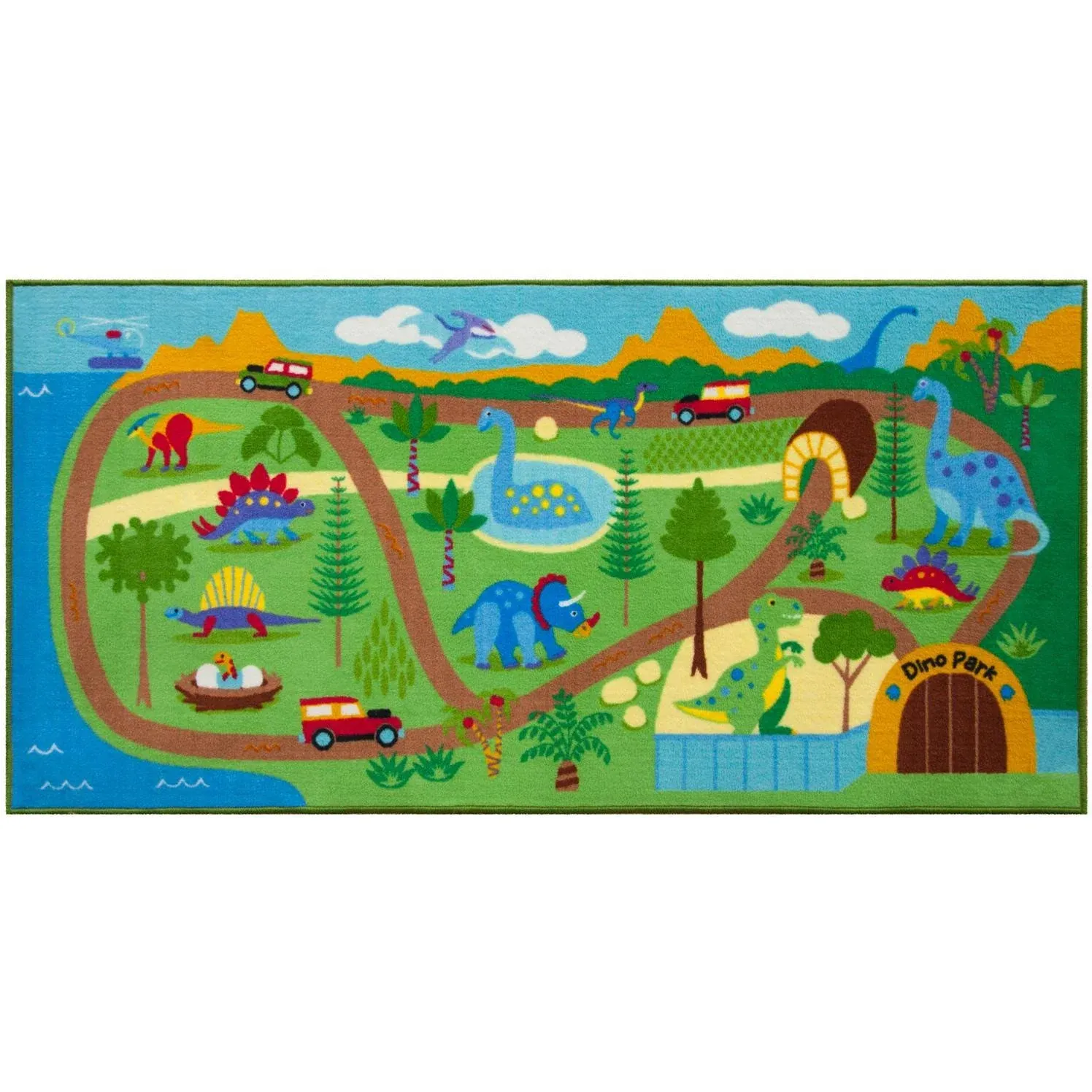 Wildkin Kids Educational Play Rug for Boys and Girls, Features Skid-Proof