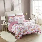 Sweet Home Collection Melrose 7 Piece Floral Comforter Set, Queen