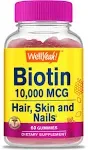 WellYeah High Potency Biotin 10,000 mcg Gummies - for Stronger Hair, Skin & Nails ...