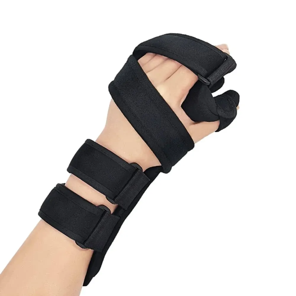 OSK Soft Functional Resting Hand Splint for Flexion Contractures - Stroke Hand Brace by Restorative Medical - Corrective, Supportive Brace for Correction, Comfort & Pain Relief (Small, Left)