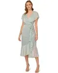 Adrianna Papell Womens Metallic Sheer Cocktail and Party Dress