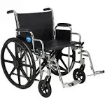 Medline Excel Extra-Wide Bariatric Wheelchair For Adults and Seniors with 24" Wide Seat, Supports up to 500 lbs