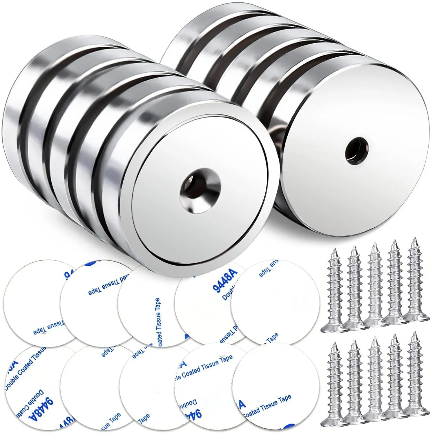 LOVIMAG Neodymium Cup Magnets110LBS Holding Force Strong Rare Earth Magnets with Heavy Duty Countersunk Hole and Double Sided A