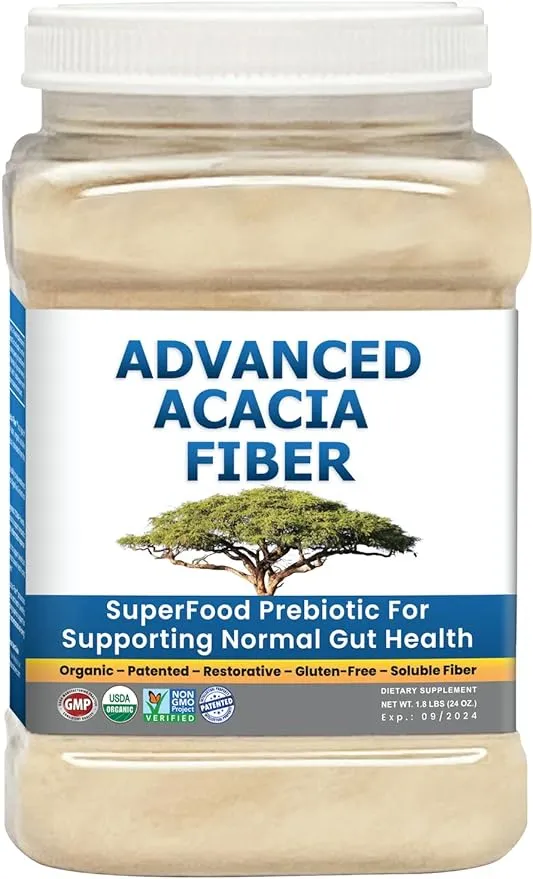 Kidney Restore Verified Organic Acacia Fiber Powder Prebiotic Soluble Fiber Powder Perfect Bathroom Trips, Digestion, IBS Relief, Leaky Gut Repair 24oz w/Scooper