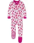 Burt's Bees Baby Girls' Pajamas, Zip Front Non-slip Footed Pjs, 100% Organic Cotton and Toddler Sleepers