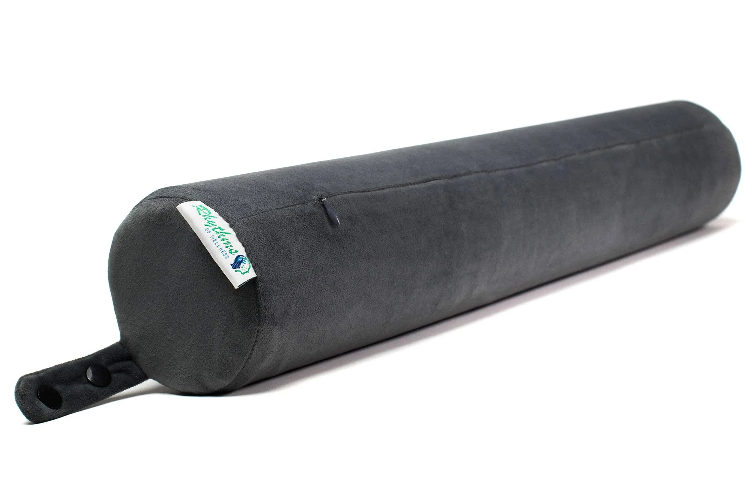 Premium Memory Foam Cervical Roll Bolster Round Pillow for the Neck, Chin, Lumbar Spine & Leg Support Bendable Roll Pillow use for Traveling with Removable Washable Cover, 4.25" Diameter x 26" Length.