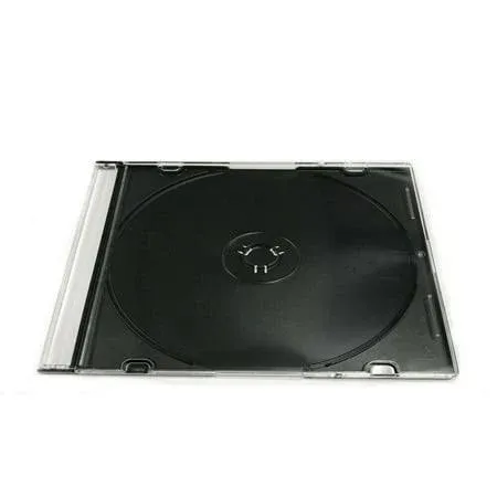 Jewel Case 50 Pack Slim 5.2mm Black Single CD/DVD Disc Storage 