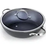 Cooks Standard 12-Inch Hard Anodized Nonstick All Purpose Pan with Lid Black