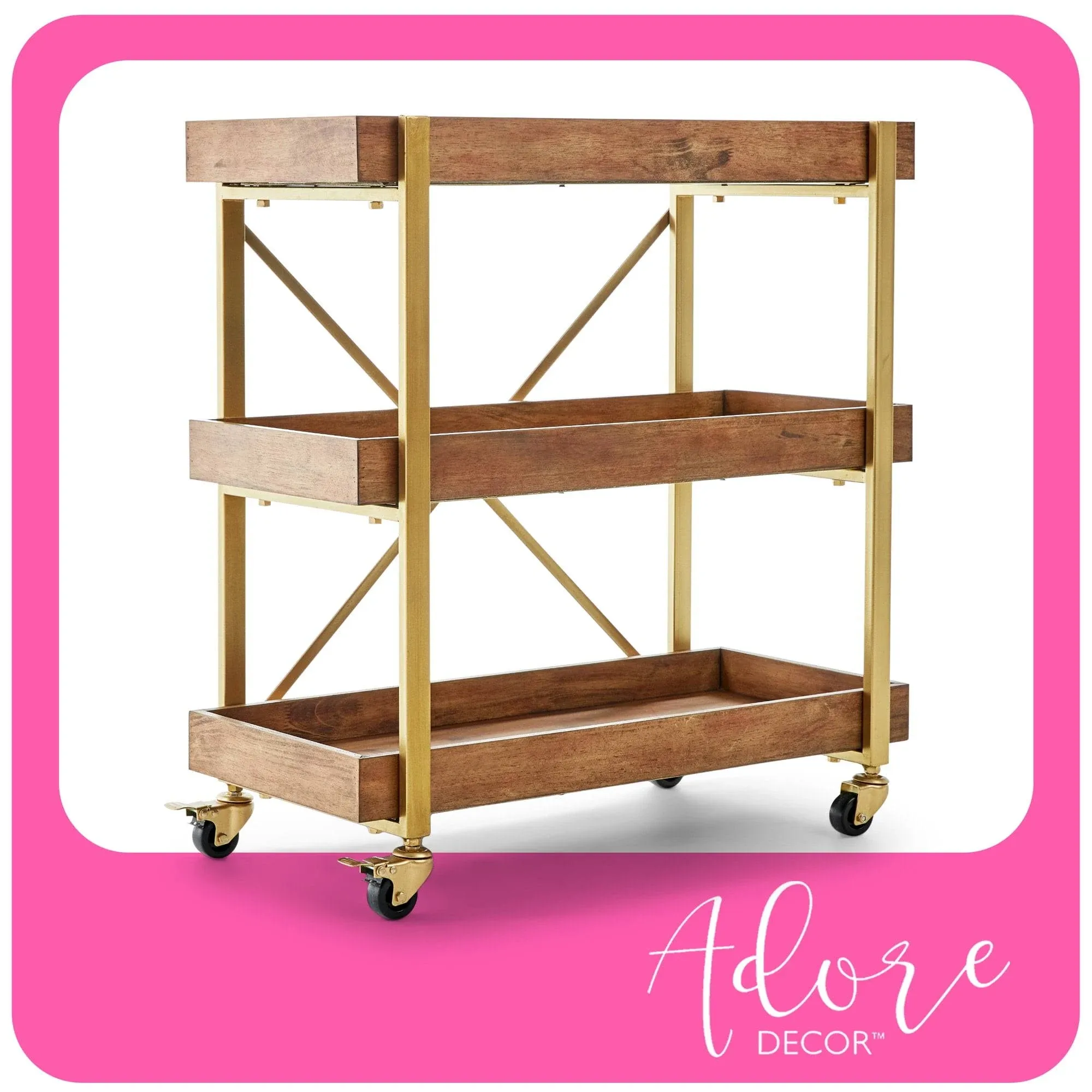 Adore Decor Riley Bar Cart Black