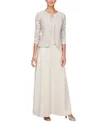 Alex Evenings Women's Two Piece Dress with Lace Jacket