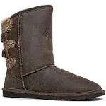 Boshie Womens Suede Knit Mid-Calf Boots