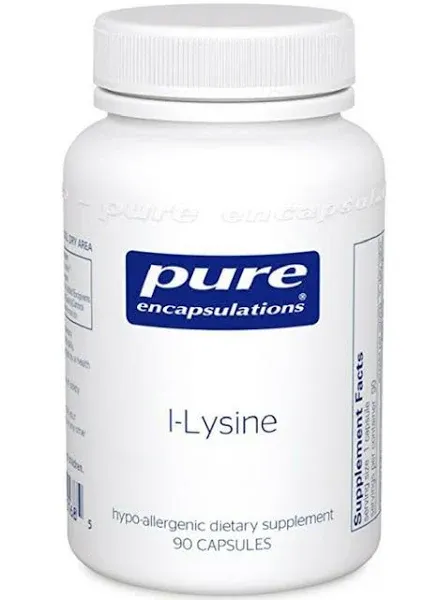 Pure Encapsulations, L-Lysine 500 mg, 90 Capsules - 766298001685