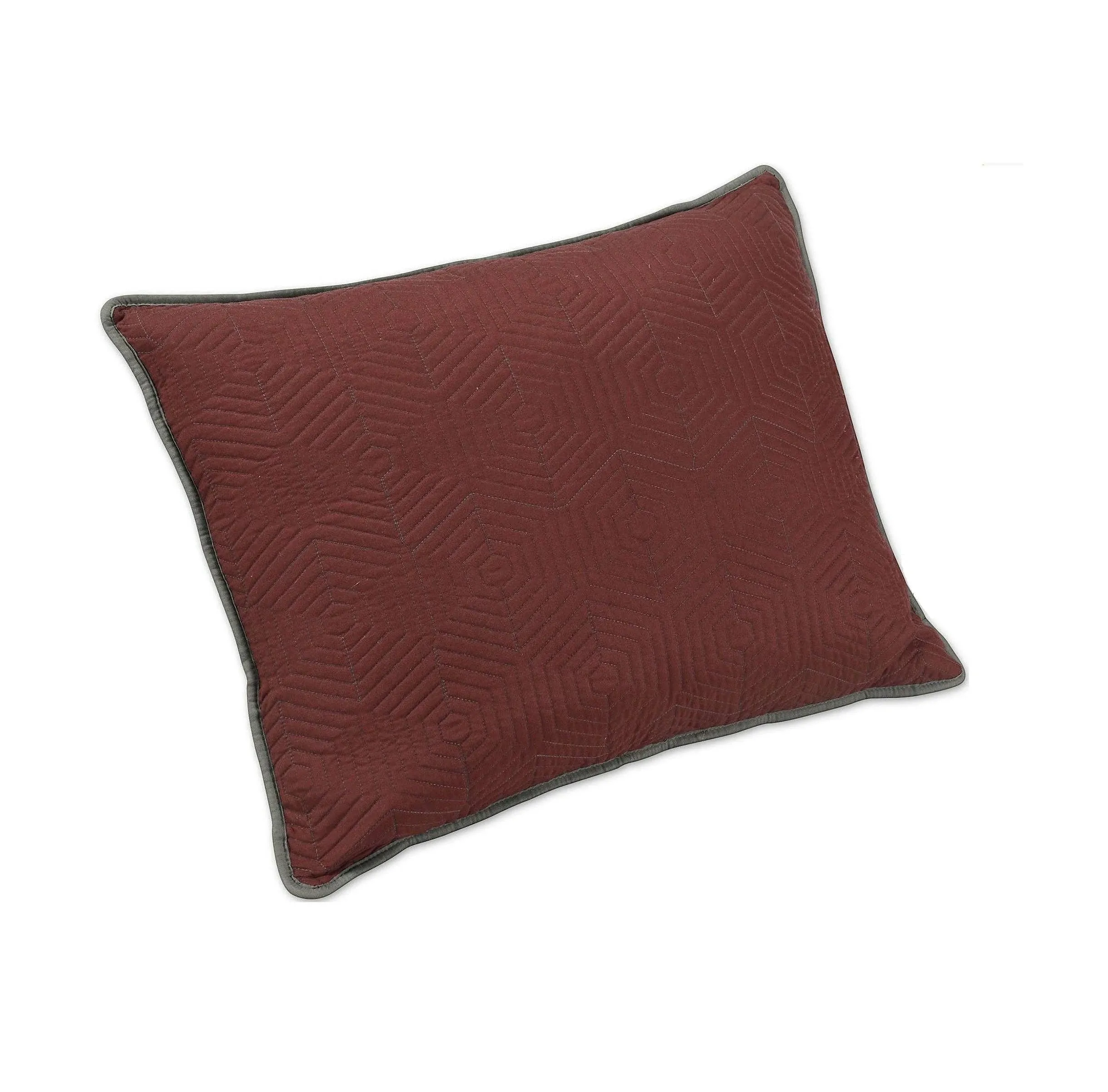 Brielle Honeycomb Reversible Sham Set, Standard, Russet Red/Dark Grey