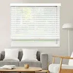 Chicology Basic White Cordless Faux Wood Blinds - 66"W x 60"H