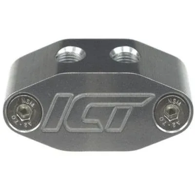 ICT Billet Oil Pan Pressure Sensor Adapter Port Dual 1/8" NPT - LS Truck - M16-1.5 Sending Unit 551541