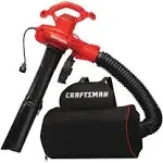 CRAFTSMAN 3-in-1 Leaf Blower, Leaf Vacuum and Mulcher, Up to 260 MPH, 12 Amp, Corded Electric (CMEBL7000)